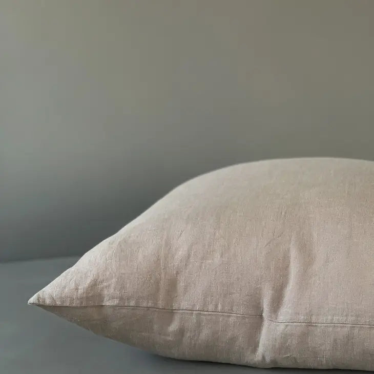 24" Solid Linen Pillow Cover - Natural Clay