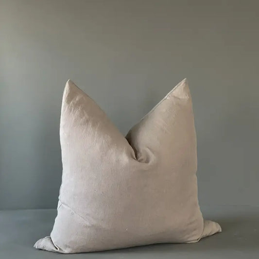 24" Solid Linen Pillow Cover - Natural Clay